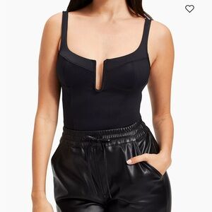 Good American faux leather body suit